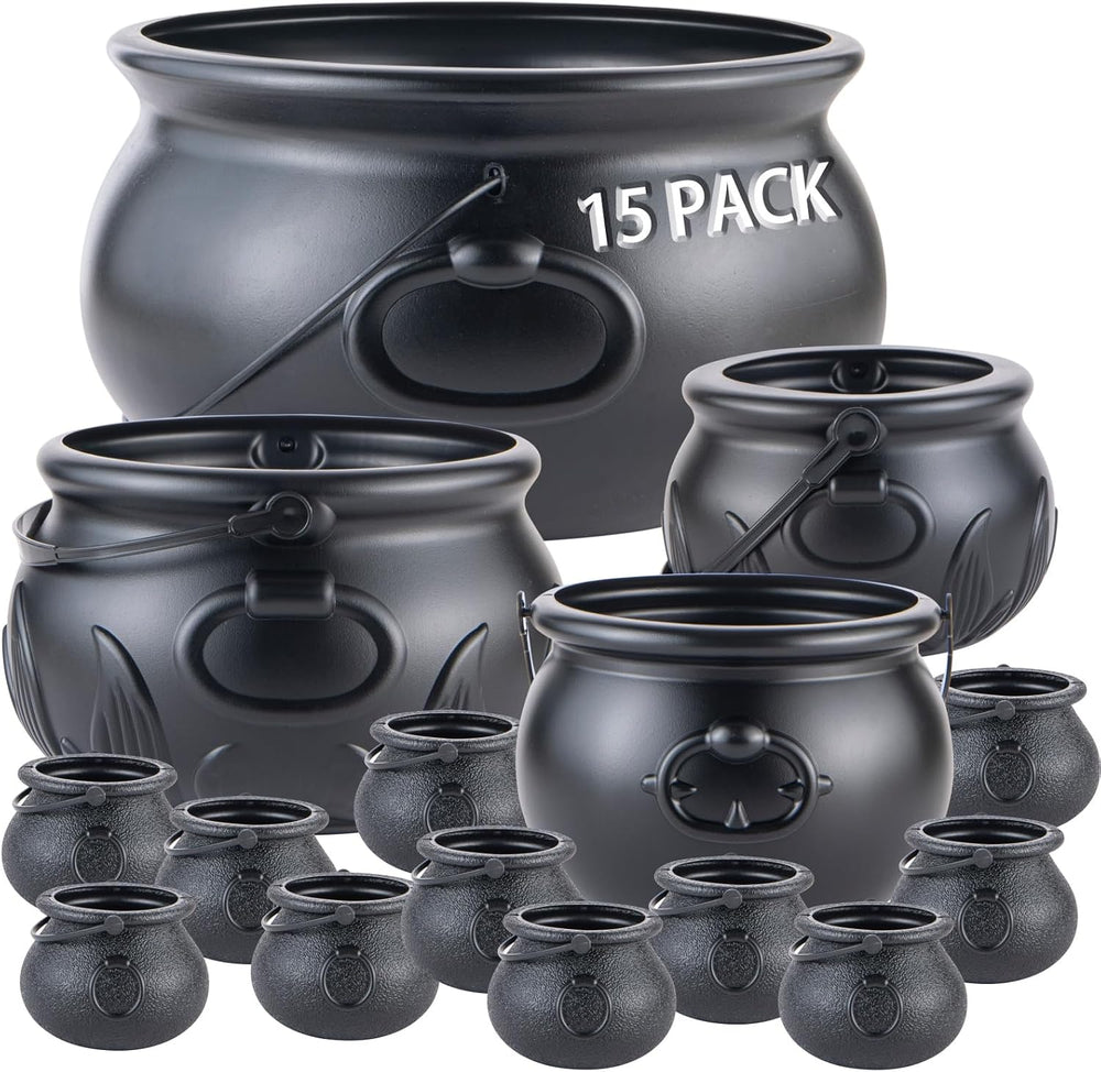 MEADIN 15 in 1 Package (12.8”, 9.8”, 7.6”, 5.7”, 2.7”) Large Black Plastic Wi...