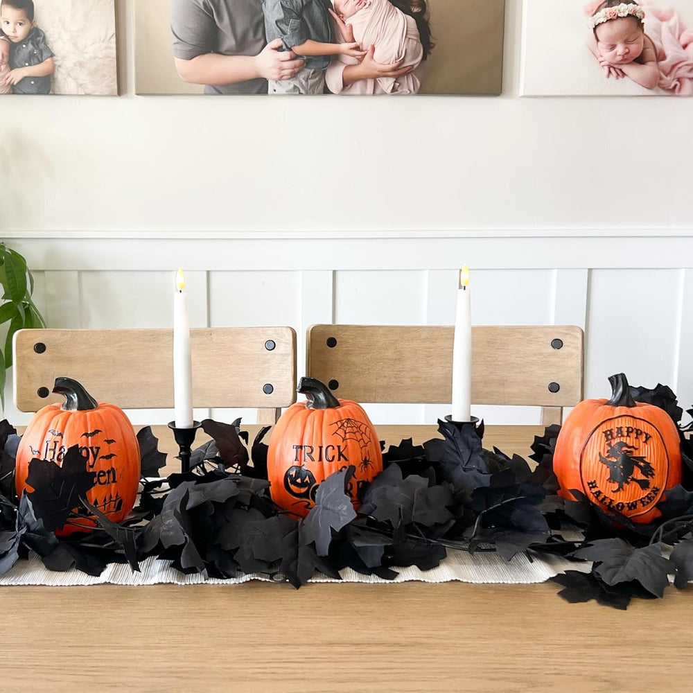 CQURE 14 Pack Black Fall Leaf Garland, Total 82.6Ft Halloween Garland Hanging...