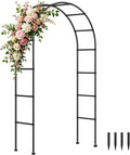 SUNLPH Thickness Metal Garden Arch Trellis for Climbing Plants, Rustproof, Black, 4.6x8.2 or 7.2x6.9 Ft, Wedding Arbor Archway for Bridal Party Flower Decoration