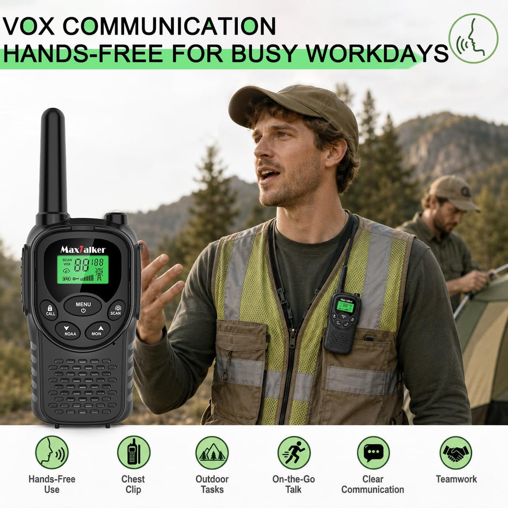 Walkie Talkies Long Range for Adults, Rechargeable FRS Two-Way Radio, 2Pack