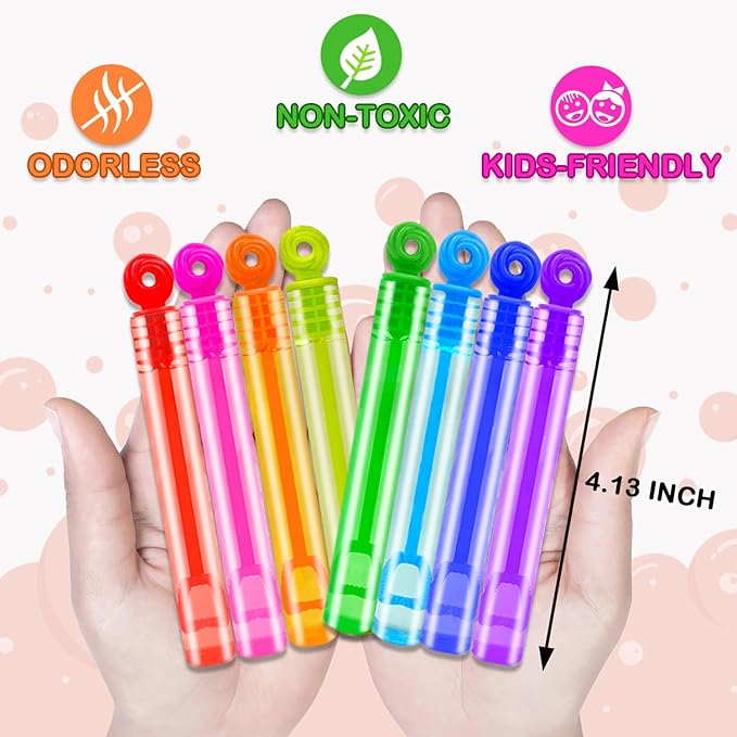 Bulk Goodie Bag Stuffer Filler for Kids 200 Pack, Mini Bubble Wands Party Favors Supplies Bulk for Toddlers, Small Treats Non Candy Preschool Prizes Toys Gifts for Birthday Wedding Giveaways Handouts