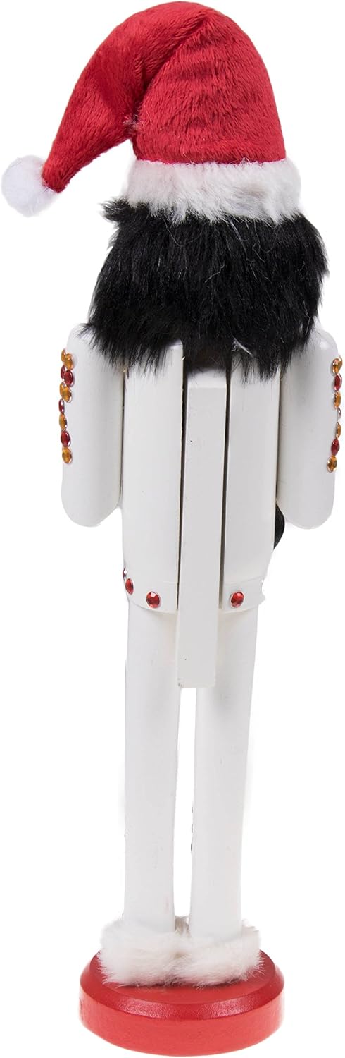 clever creations rockstar 15 inch traditional wooden nutcracker, close-up detail