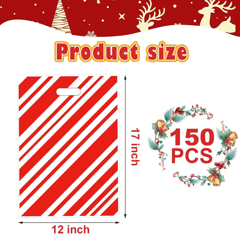 Tenceur 150 Pcs Christmas Jumbo Big Gift Bags 17'' x 12'', Re...