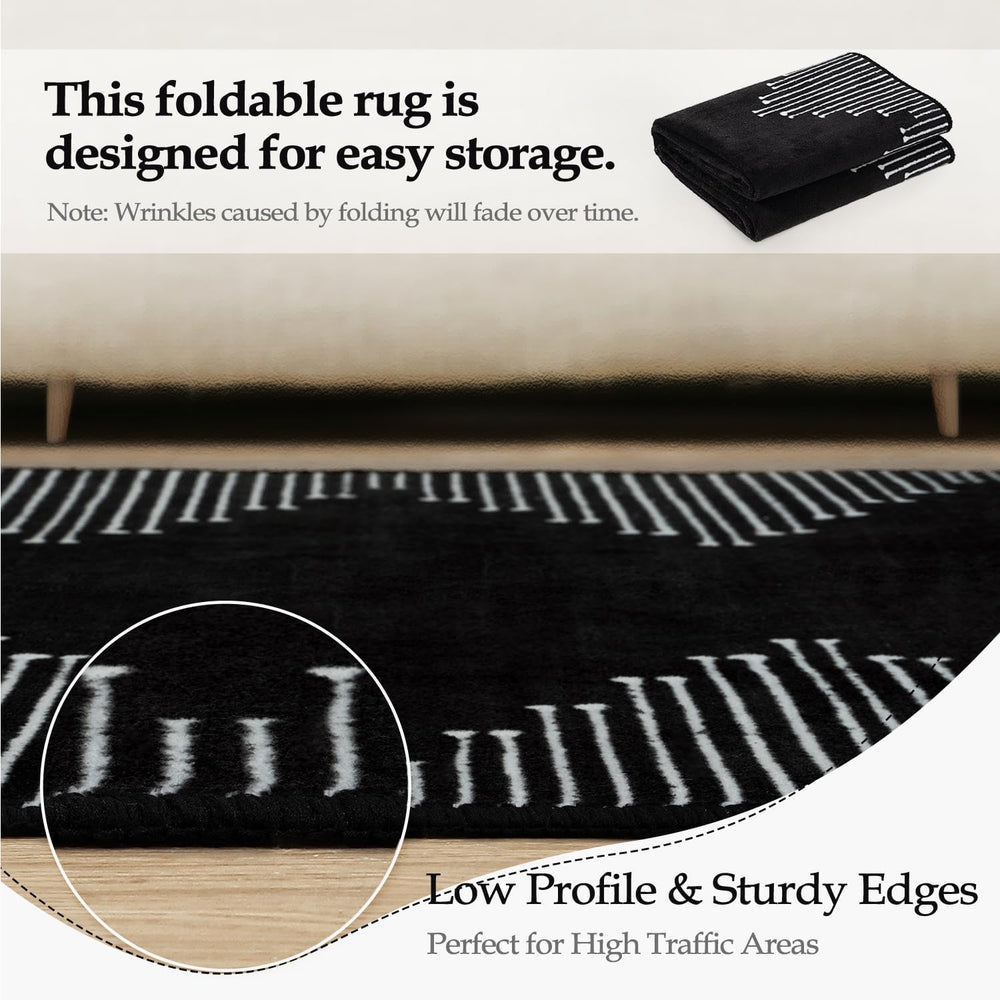 Black Runner Rug, 2.6x10 Low Pile Long Soft Black Carpet Runners