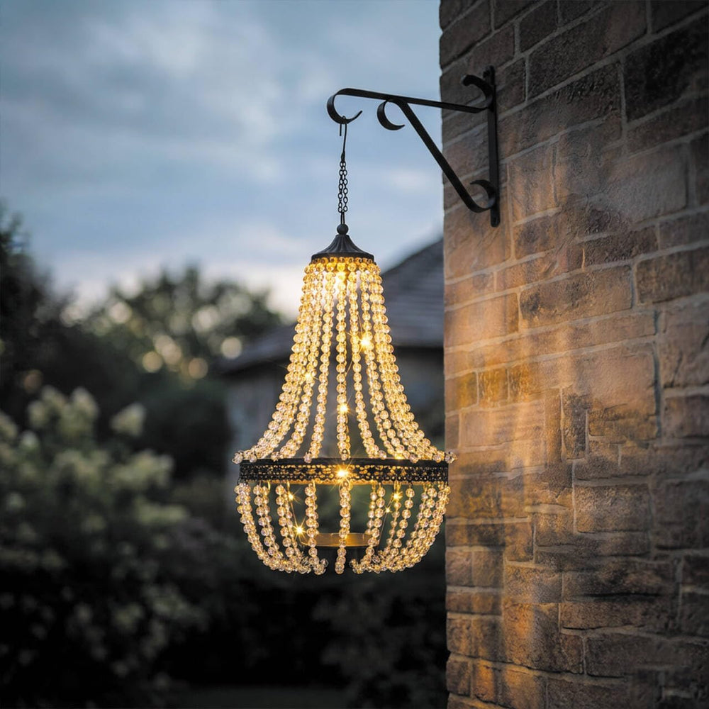 BAYN 28” Hanging Solar Chandelier Outdoor Lantern