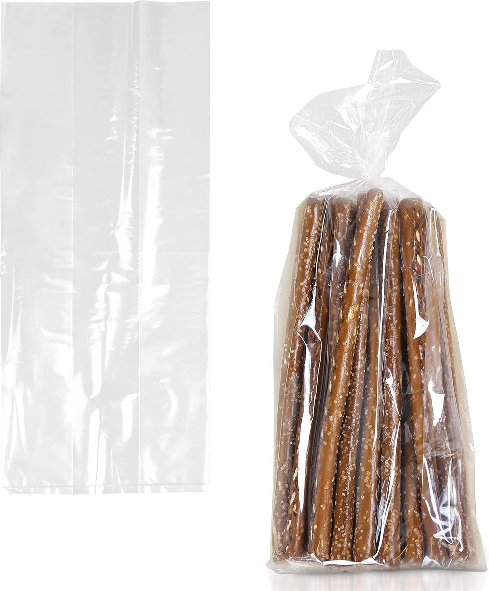 APQ Clear Gusseted Poly Bags, 8 x 4 x 18 Inch, 1000 Count