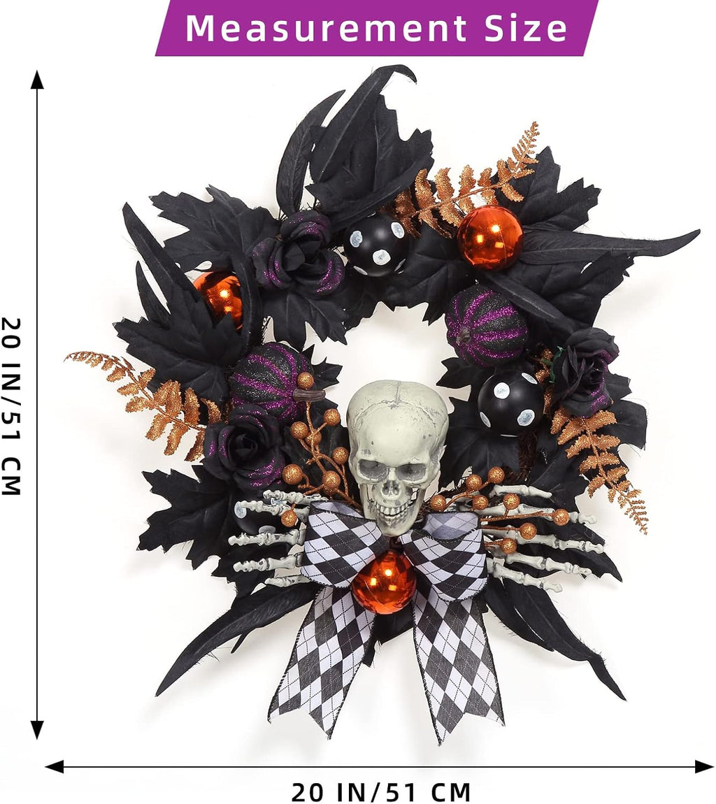 halloween wreath for front door halloween skeleton decorations, side view