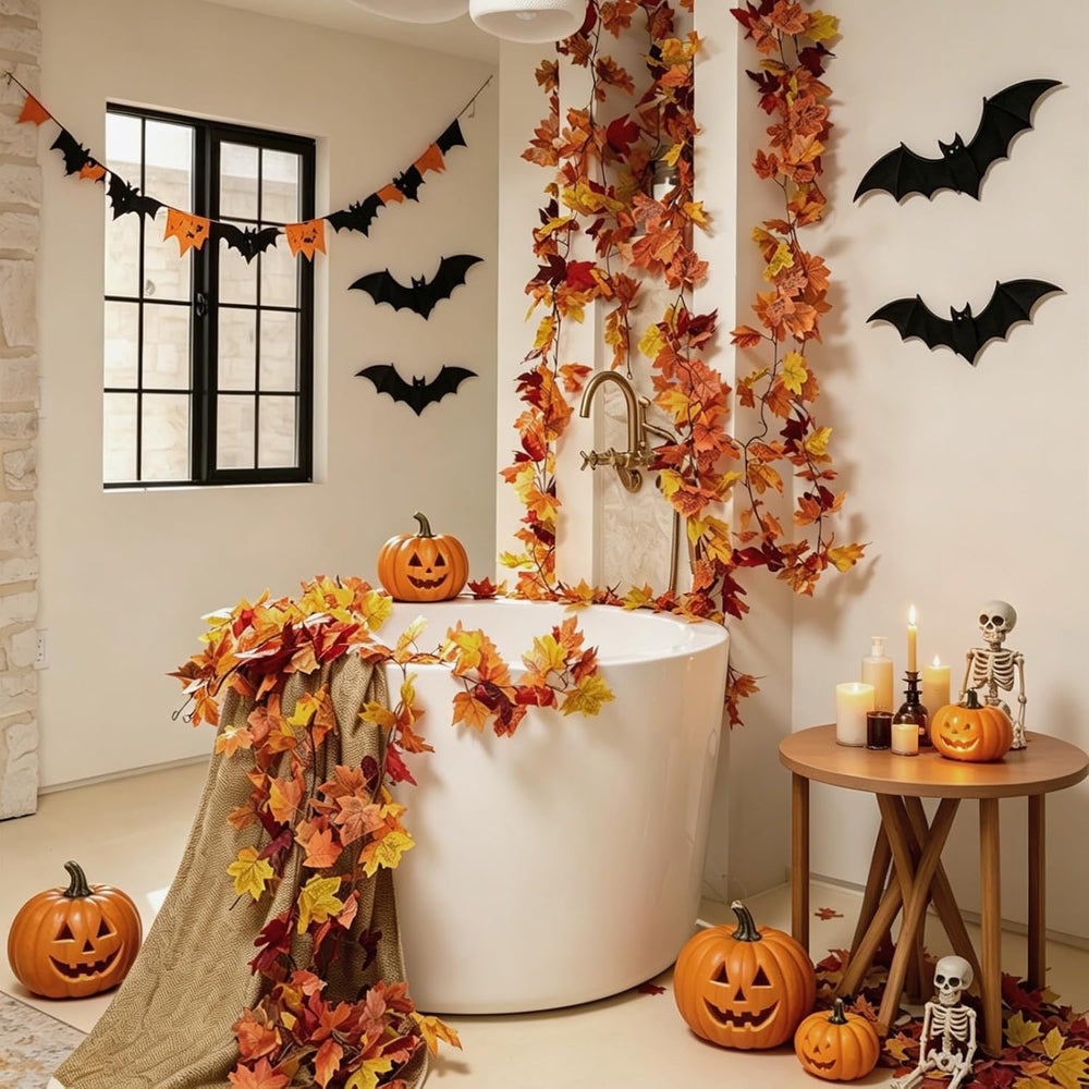 15 Pack Fall Garland, 88.5Ft Artificial Autumn Maple Leaves Vines Thanksgivin...