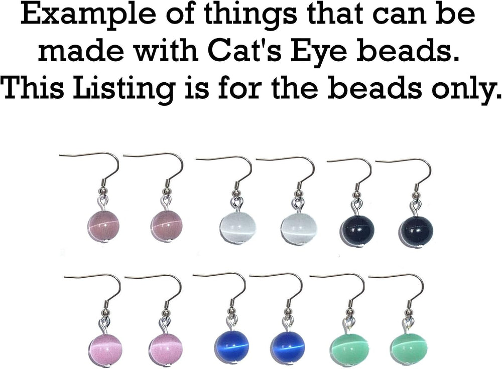 10 Strands of 8mm Round Beads, Fiber Optic Cats Eye Beads, 500 Beads, The Eye...