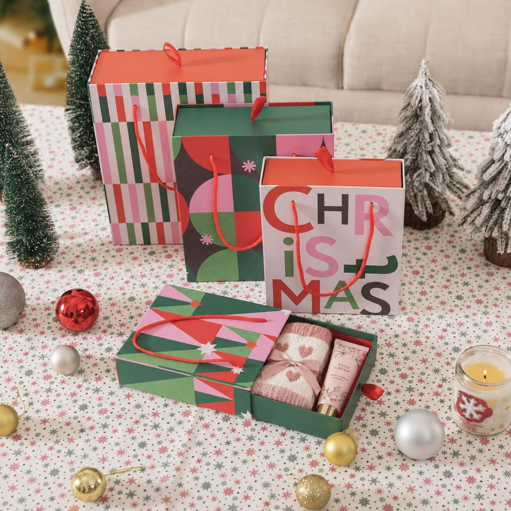 Soul & Lane - Christmas Nesting Gift Boxes with Rope Handles, Set of 4
