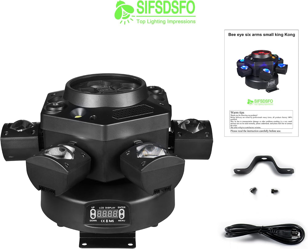 Moving Head DJ Lights 6-Arm Lamp with Remote Control 150w RGBW 4in1 LED DJ St...