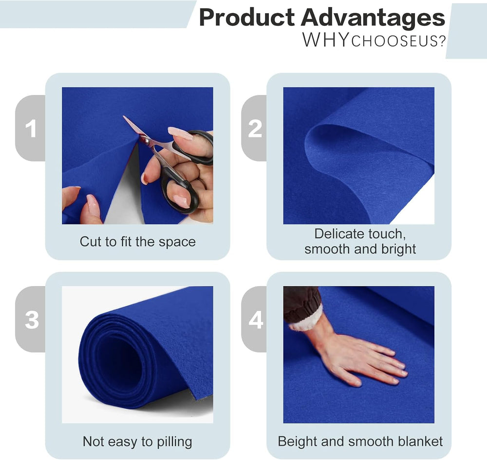VOK Blue Aisle Runner Carpet Rugs for Partys & Events, Premium 160 GSM Fe...