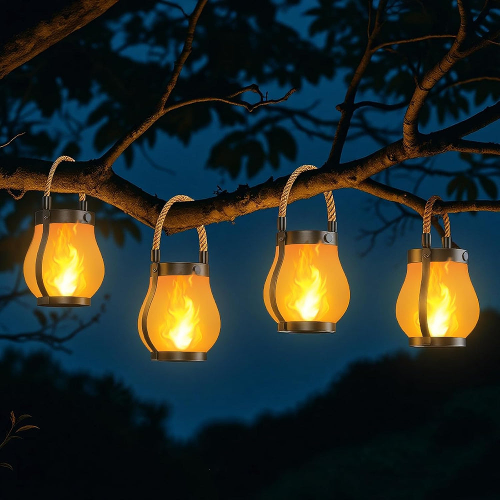 Gen2 Solar Lanterns Outdoor Waterproof with Ultra-Real Flame