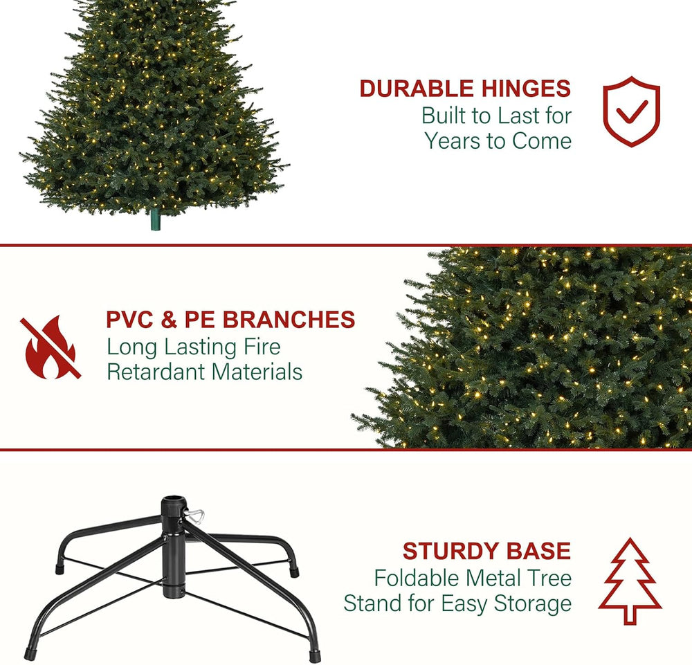 Hykolity 7.5ft Premium Prelit Christmas Tree Extra Full 5773 Realistic Tips