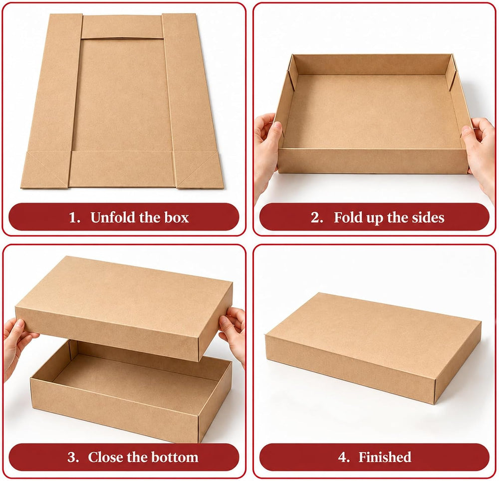 30 Pack Shirt Boxes for Presents, Kraft Gift Boxes, 14.25x9.5x2 In
