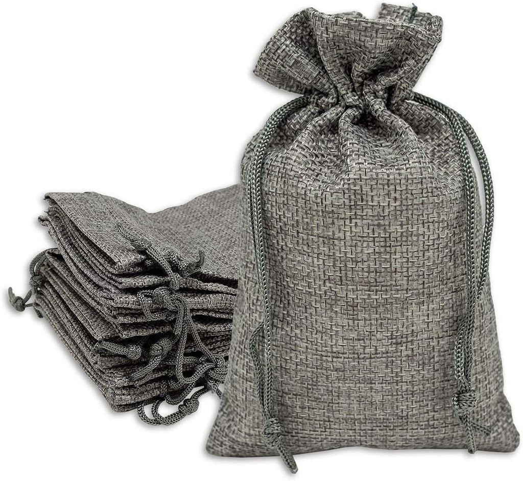 48 pc Natural Jute Burlap Fabric Gift Bags w. Drawstrings by TheDisplayGuys