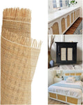 Rattan Cane Webbing Roll 24" x 24” Square Radio Weave Rattan Fabric for Furniture DIY | Durable Natural Caning Material for Cabinet Door Inserts, Decor, Crafts