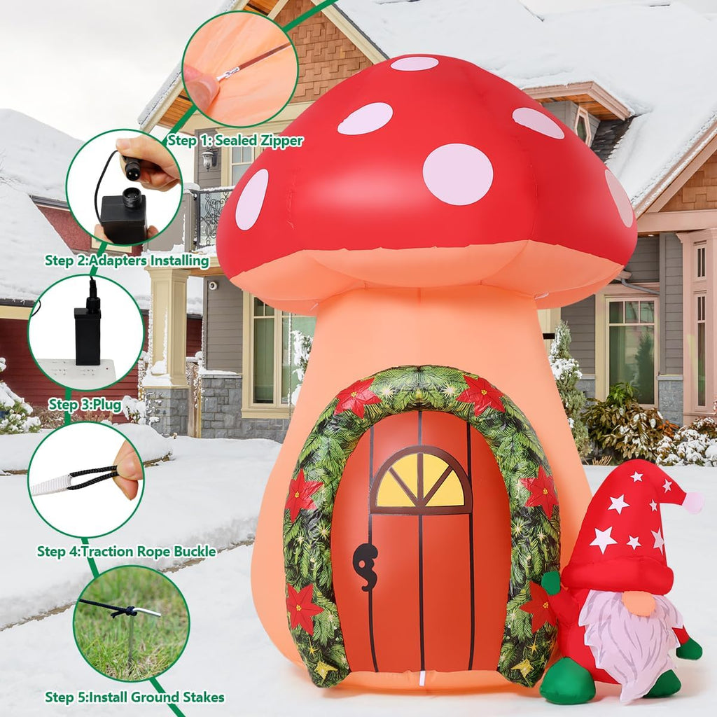 comin 5.7 ft christmas inflatables outdoor decorations inflatable, close-up detail
