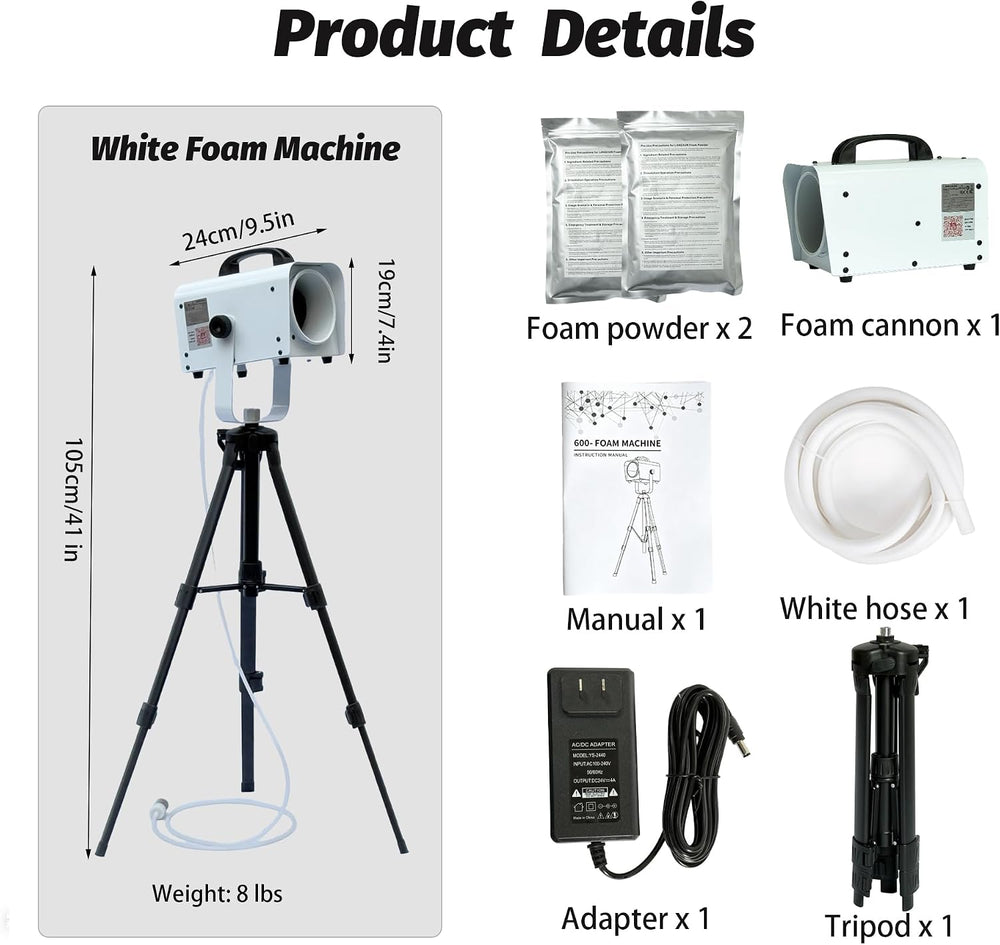 PILIN 600W Foam Machine for Party Electric Foam Cannon for Outdoor Indoor Hea...
