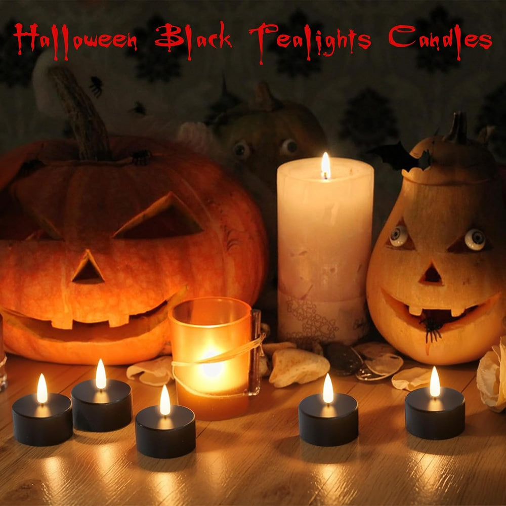 GenSwin Rechargeable Tea Lights Candles Remote Timer Charging Base Black