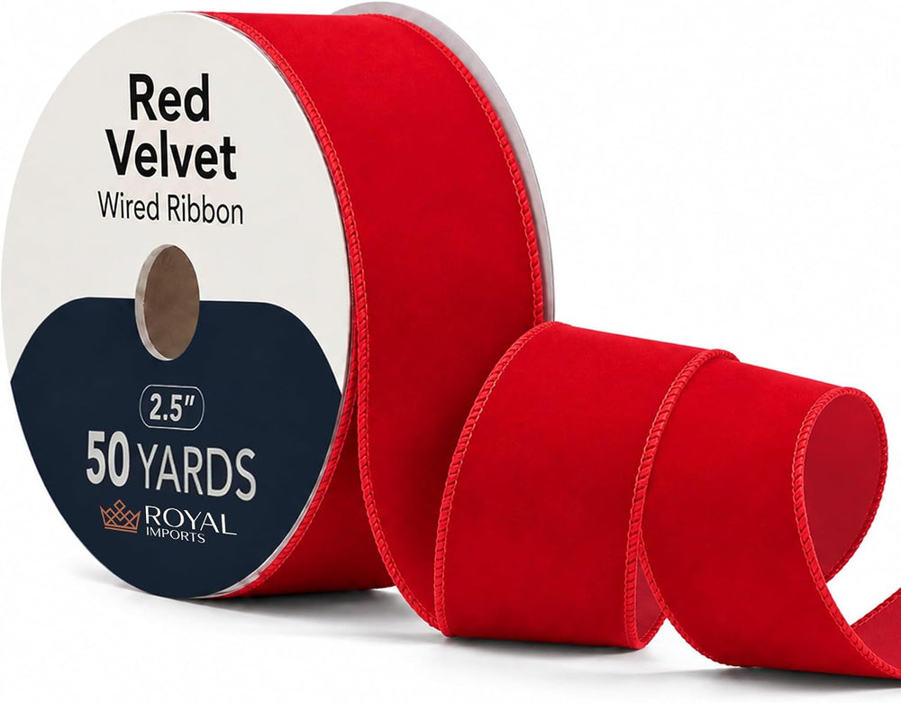 Royal Imports Traditional Wired Waterproof Christmas Ribbon
