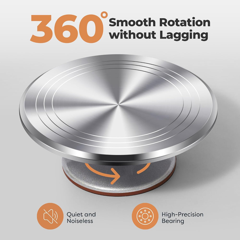 Kootek 12" Aluminum Cake Turntable Set, Rotating Cake Stand for Decorating