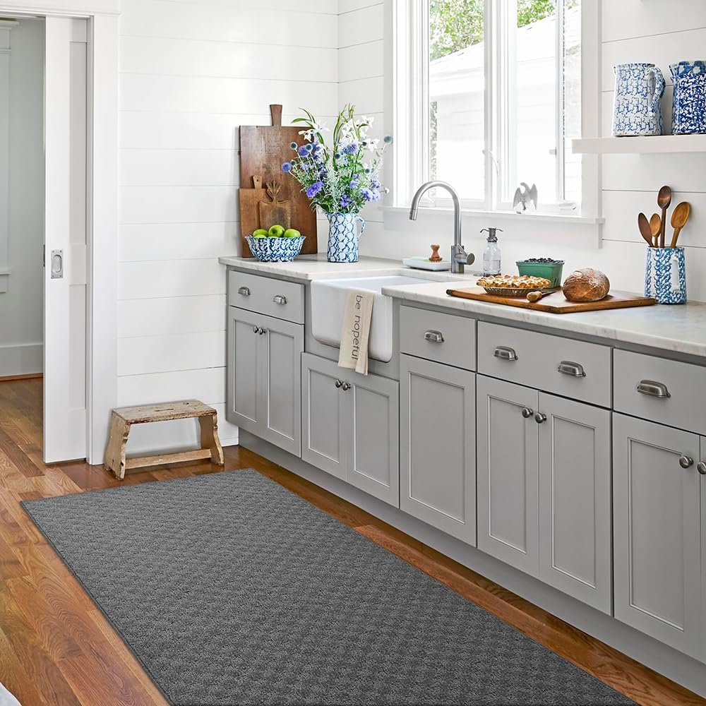 Garland Rug Medallion Area Rug, 2-Feet by 12-Feet, Cinder Gray