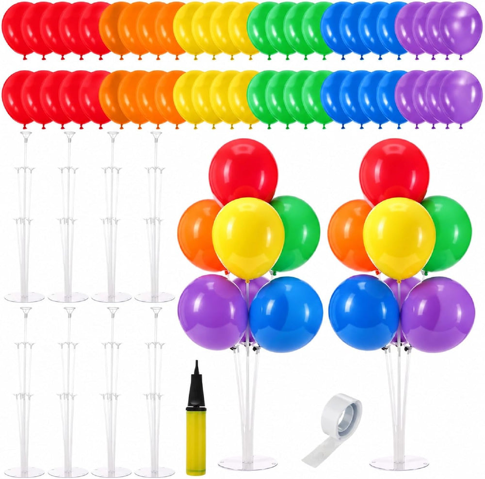 Viorawhite 8 Set Balloon Centerpieces for Table Stand, Rainbow