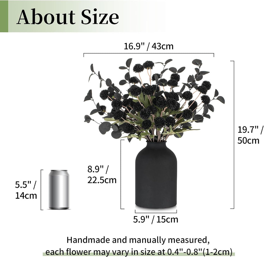 BLOSMON Black Flowers Artificial for Halloween Dining Table Centerpieces