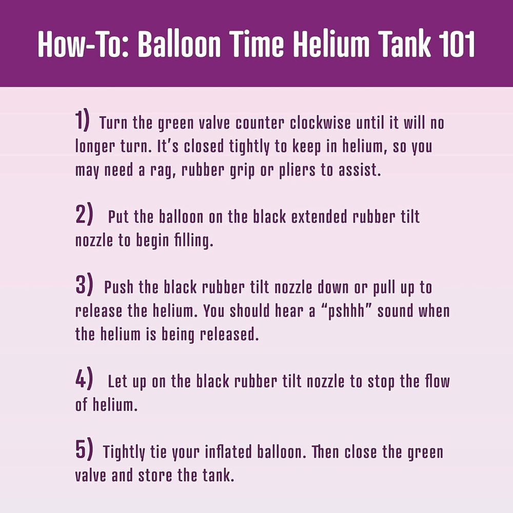 Balloon Time Disposable Helium Tank 14.9 cu.ft with 50 Latex Balloons