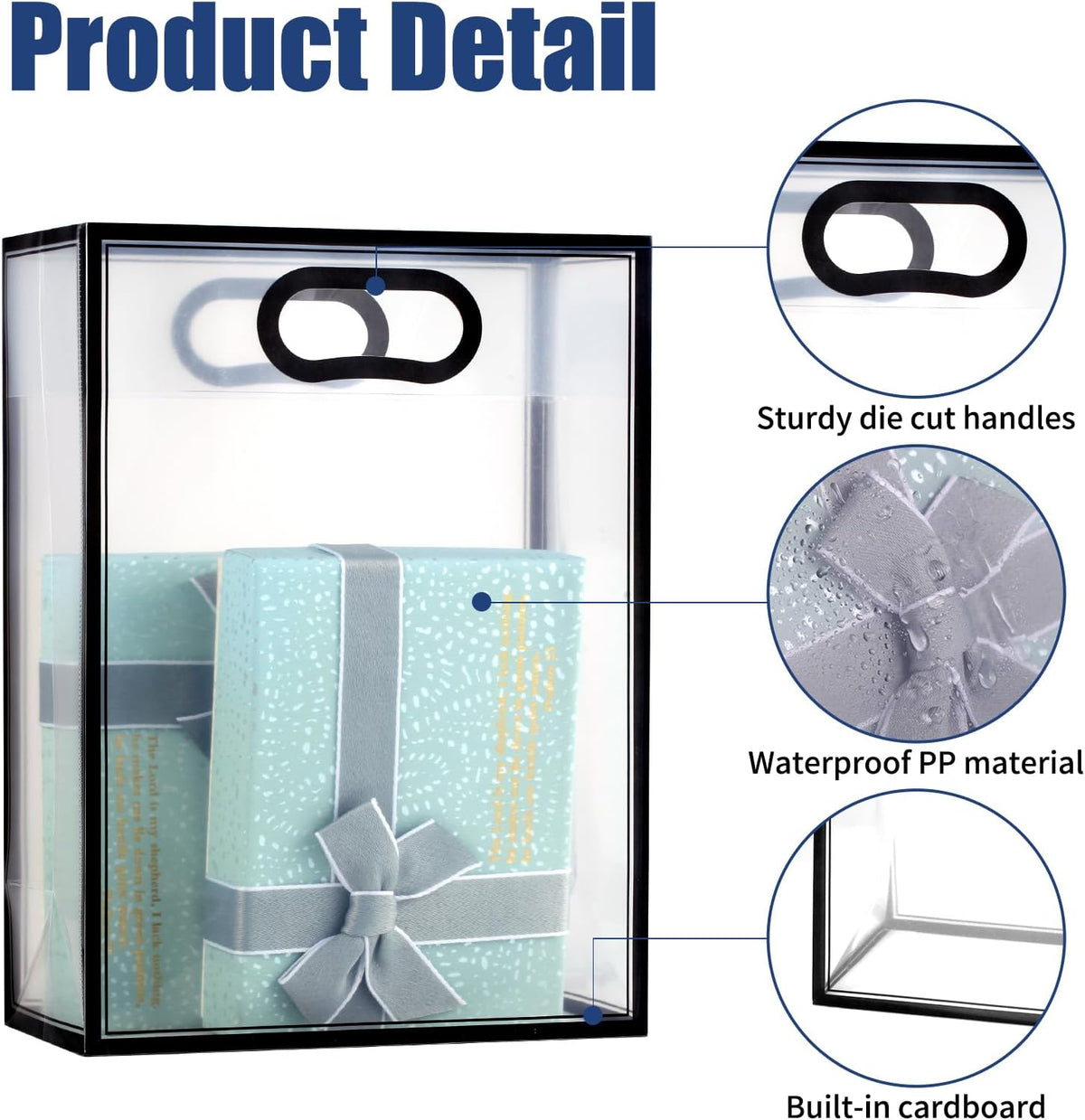 gawbyet 24 pcs clear plastic gift bags with, close-up detail