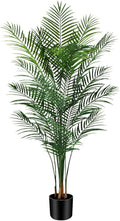 6ft Artificial Palm Tree Indoor, Large Fake Tropical Areca Palm with 18 Trunks, Tall Faux Floor Plants for Indoor Living Rooms Offices Bedroom Home Decor
