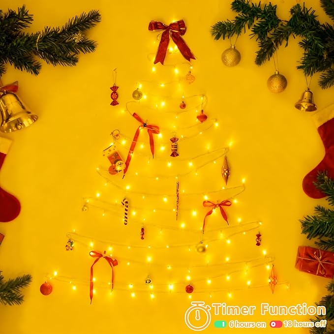 YEGUO 165ft 500 LED String Lights Outdoor Waterproof, Clear Wire Christmas Lights Indoor Plug in, 8 Modes Fairy Light for Party Wedding Classroom Tree(Warm White)