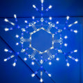 Kringle Traditions Christmas Snowflake Lights Outdoor, 105 LED 36" Folding Blue & White Snowflake Hanging Light, Weather-Resistant Christmas Decoration for Yard, Window, Porch, or Eave