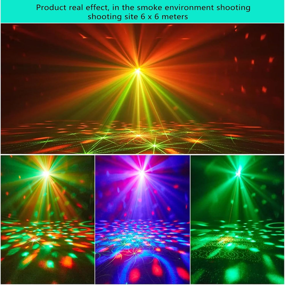 Yinpkteo 4 in 1 Disco Ball DJ Party Lights, 3 RGB Disco Lights+Red and Green ...