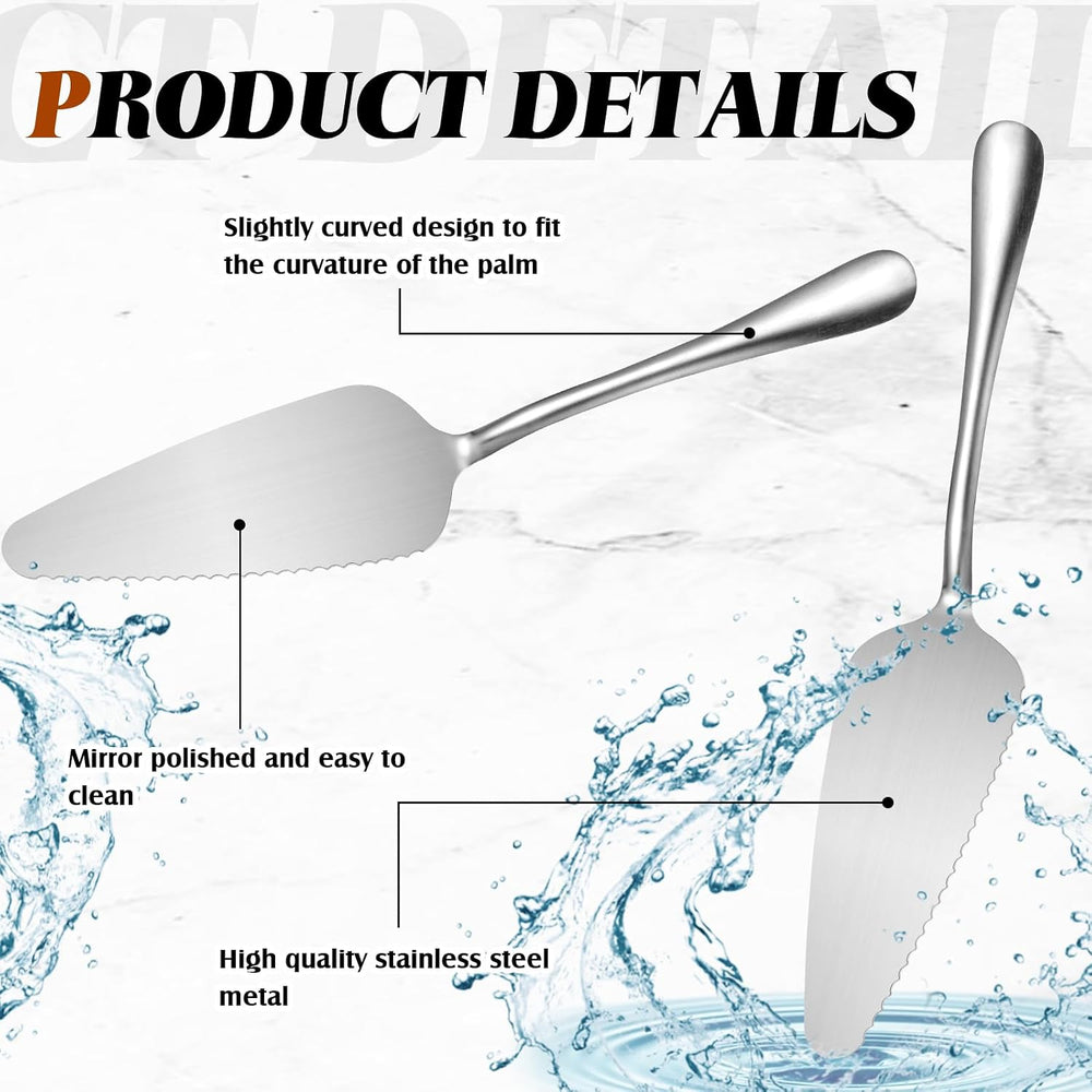 Baderke 50 Pcs Pie Server Pizza Cake Spatula Stainless Steel Serrated