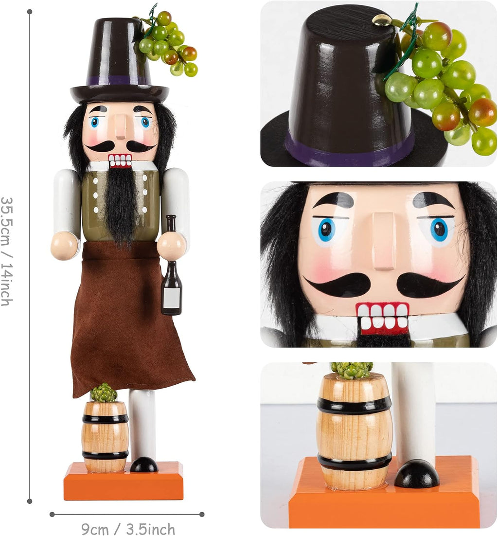 ki store wooden nutcracker figure wine maker nutcrackers on a desk or shelf