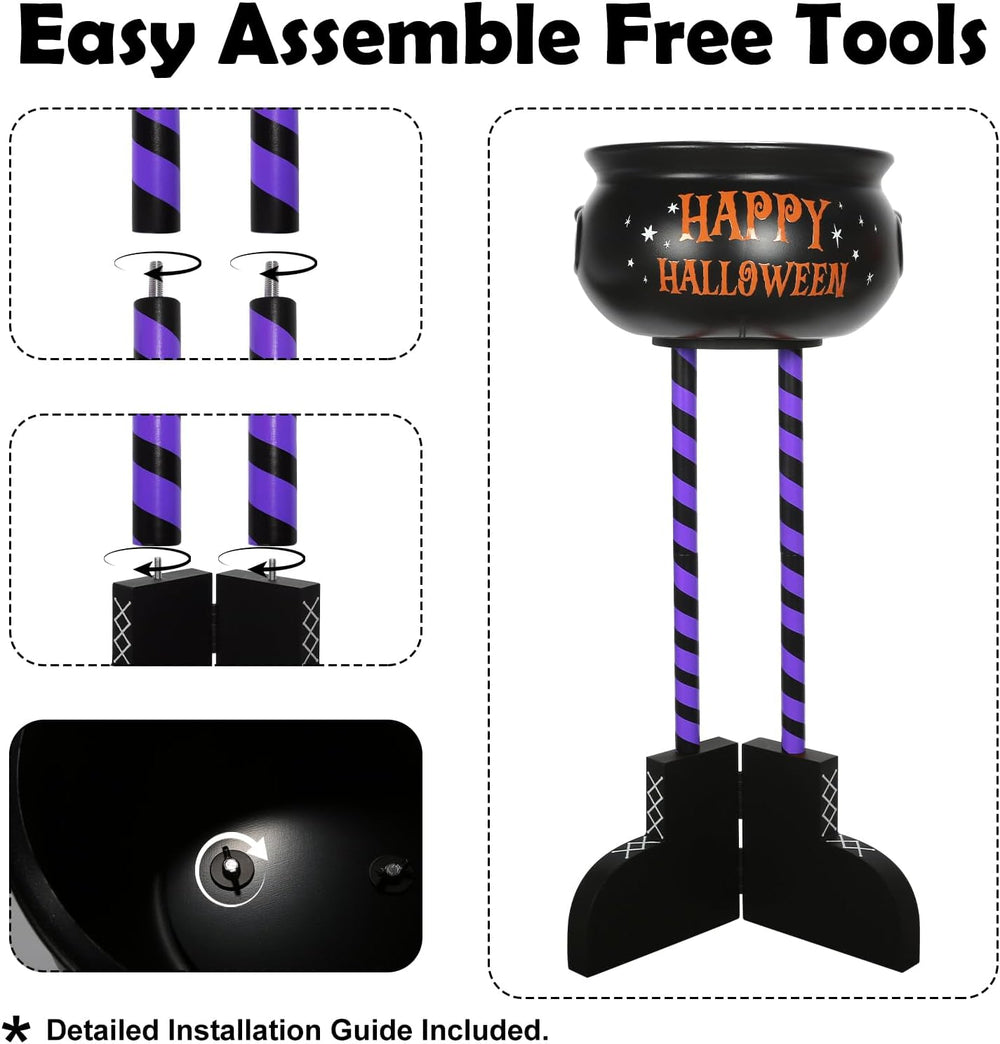 Halloween Decorations Outdoor, 32" Tall Witch Legs Candy Bowl Stand Holder