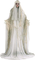 Fun Costumes Venetian Victoria White Ghost Light-Up Eyes LED Poseable Indoor Decoration Figure 66 Inches Tall, Arms Foam-Covered Wire - Standard, Gray