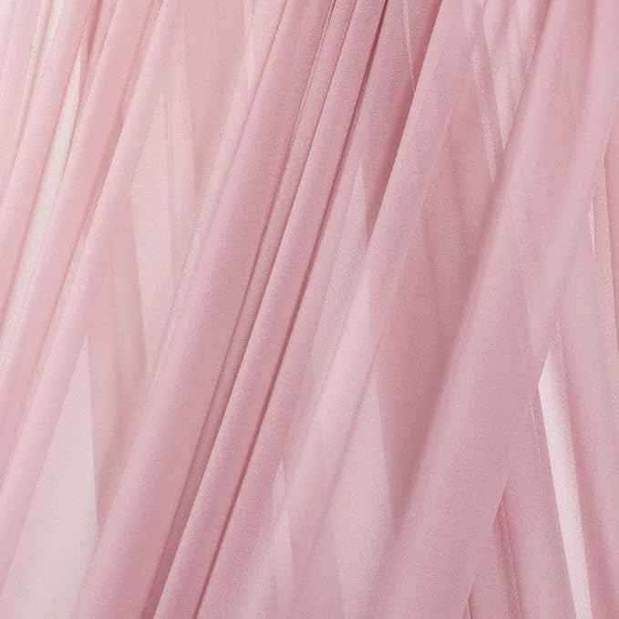 MLMC Dusty Rose Wedding Arch Draping Fabric 4 Panels 29" x 20 FT Extra Long Gauze Drapes Sheer Backdrop Curtains 6.6 Yards Outdoor Drapery Panels for Wedding Ceremony Party Ceiling Decoration
