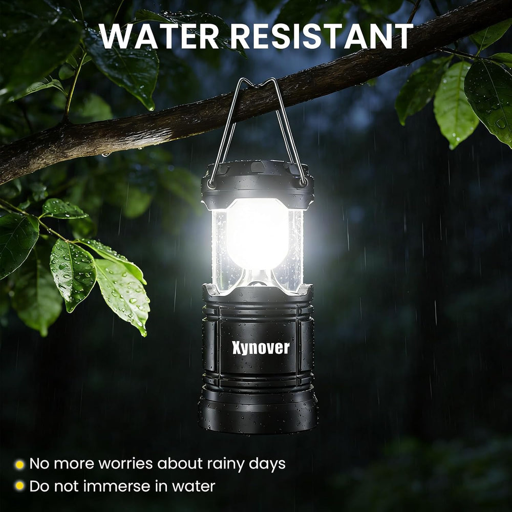 4-Pack Camping Lanterns,LED Lights Powered By Battery,Magnetic Base,Hanging H...