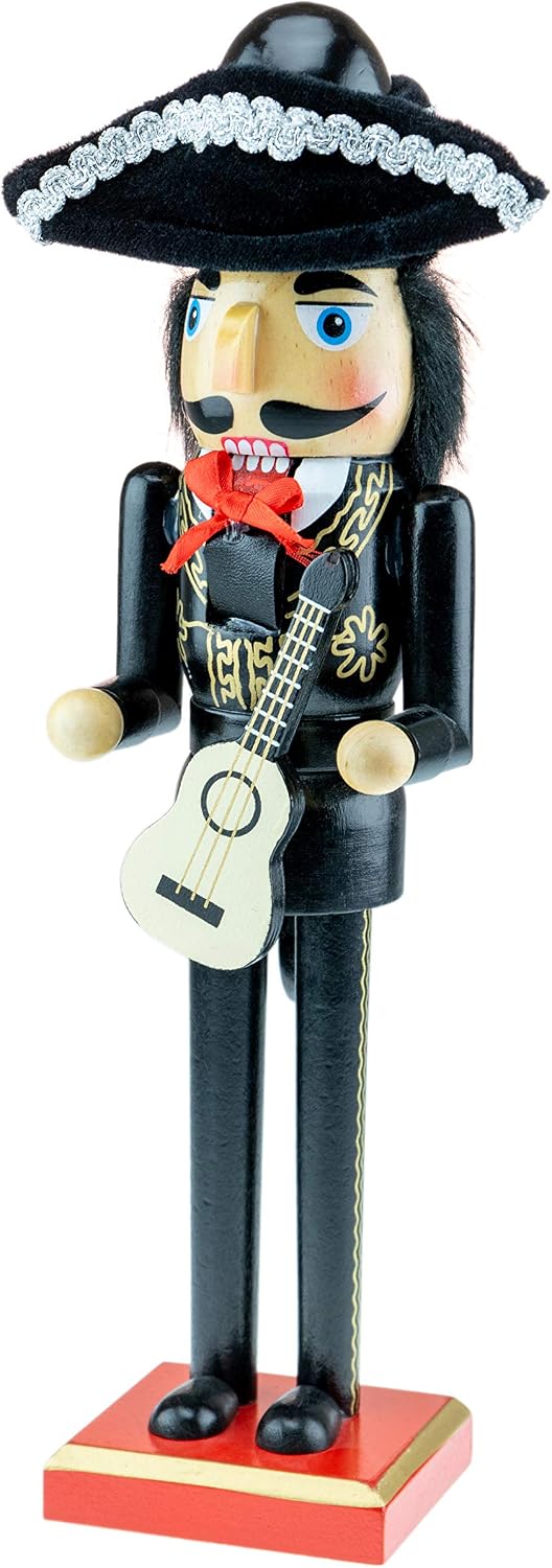 clever creations mariachi 14 inch traditional wooden nutcracker shown in use