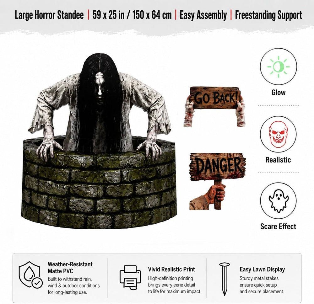 3-Piece Halloween Decorations Outdoor, Zombie Graveyard Headstone Set