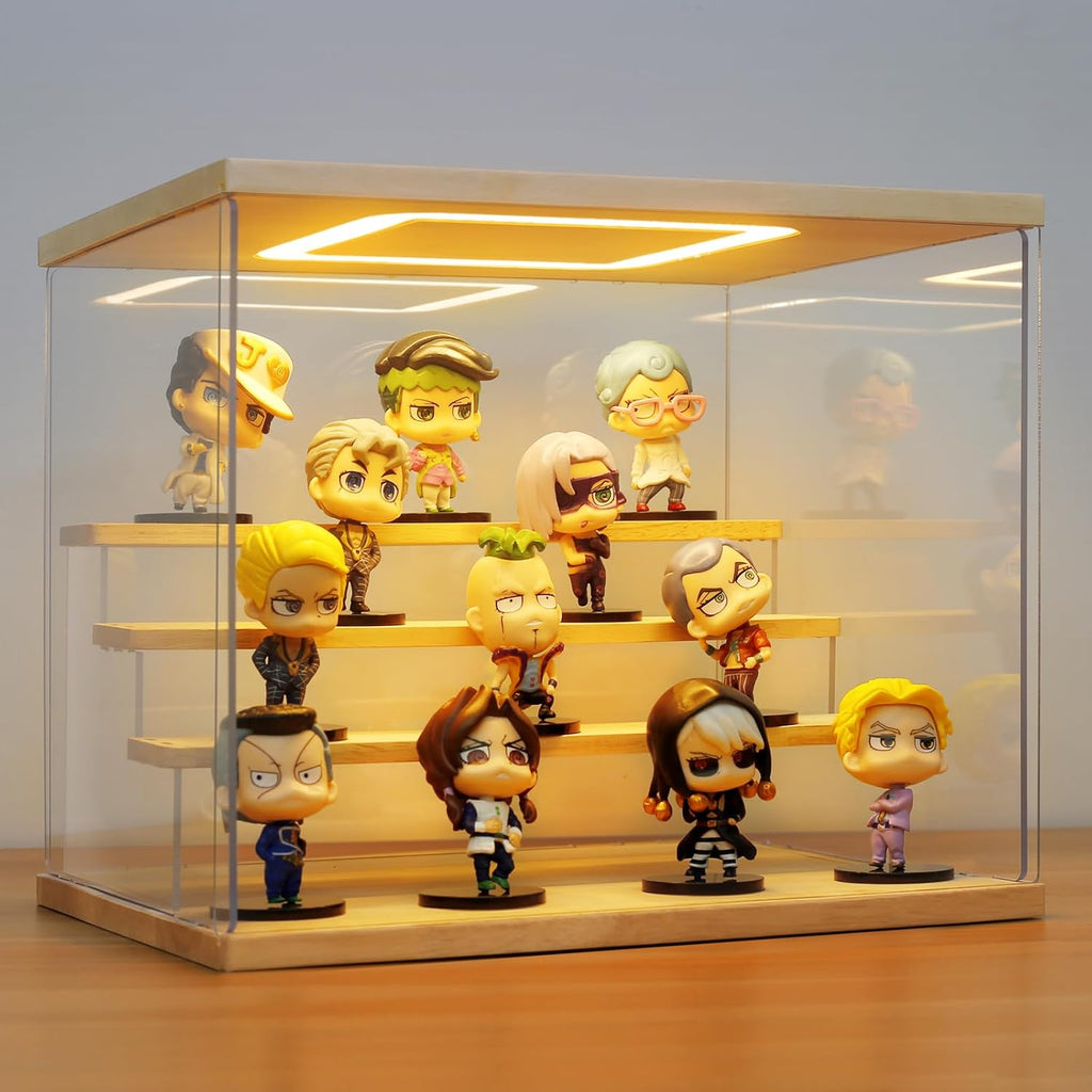 Clear Acrylic Display Case with LED Lights for Figures Collectibles