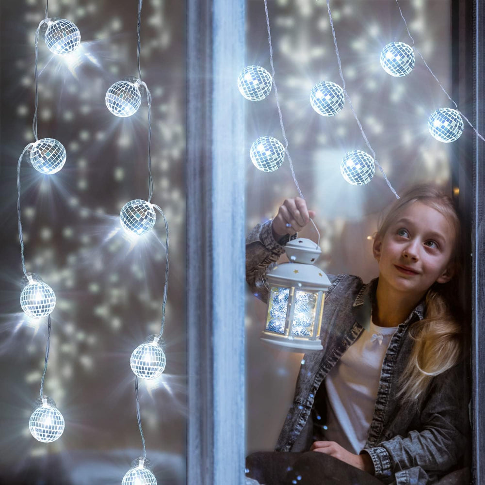 50 LED 16.4Ft Disco Ball String Light - Battery Powered and USB Plug, Disco B...