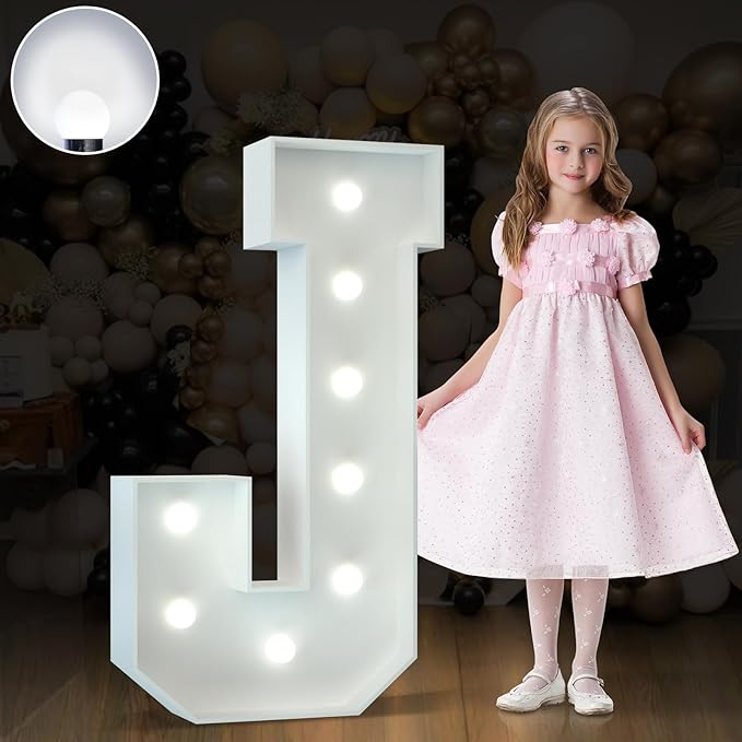 Marquee Letters 3 Feet Tall Large Light Up Letters Baby Shower Decorations Wedding Engagement Proposal White Party Decorations Marry Me Sign Big Cardboard Backdrop J