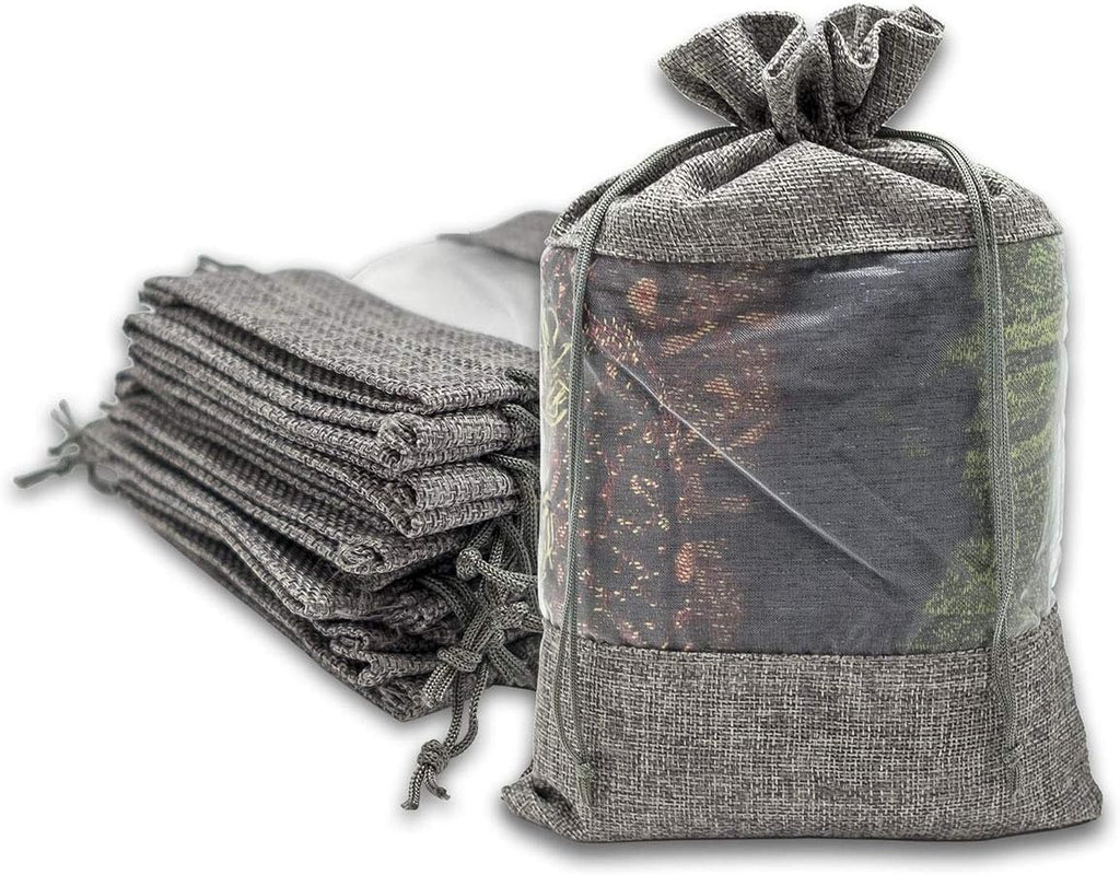 48 pc Jute Burlap & Sheer Organza Gift Bags w. Drawstring by TheDisplayGuys