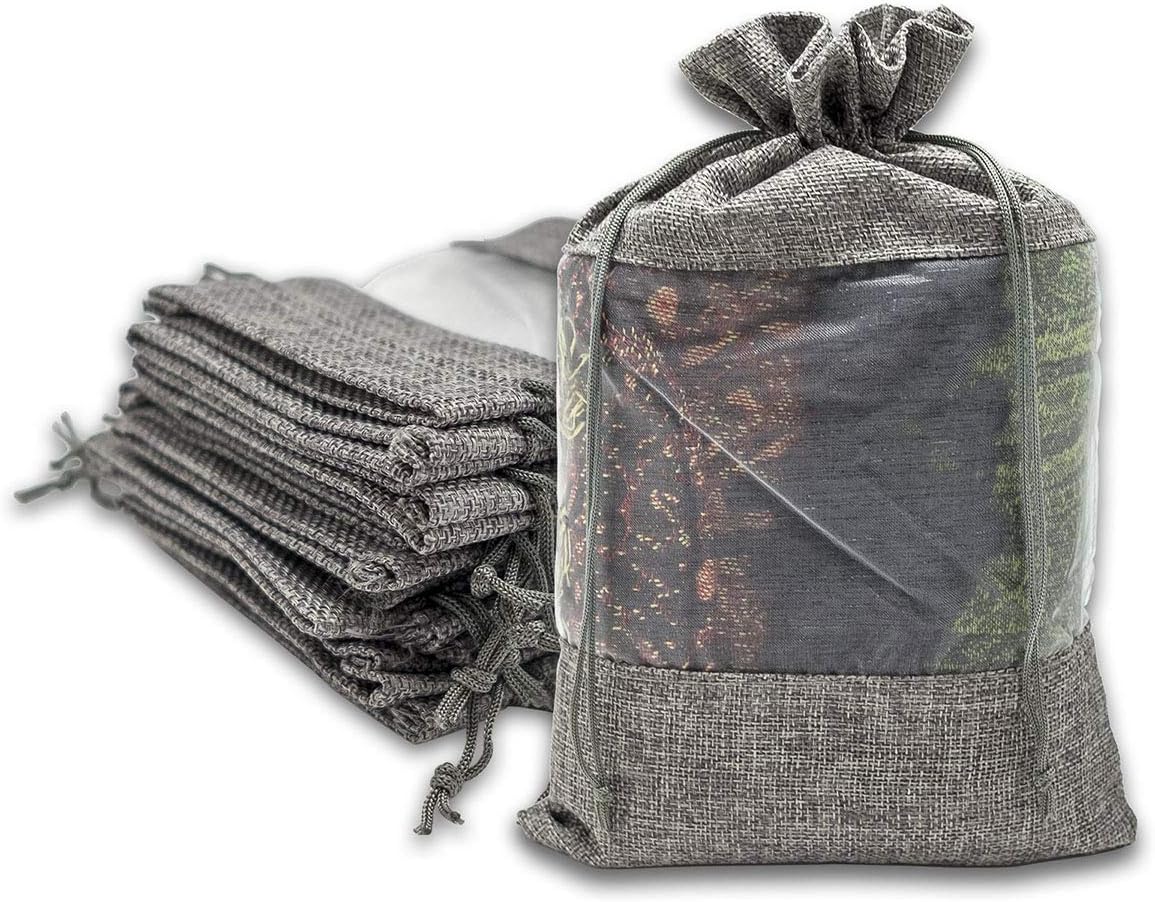 48 pc Jute Burlap & Sheer Organza Gift Bags w. Drawstring by TheDisplayGuys