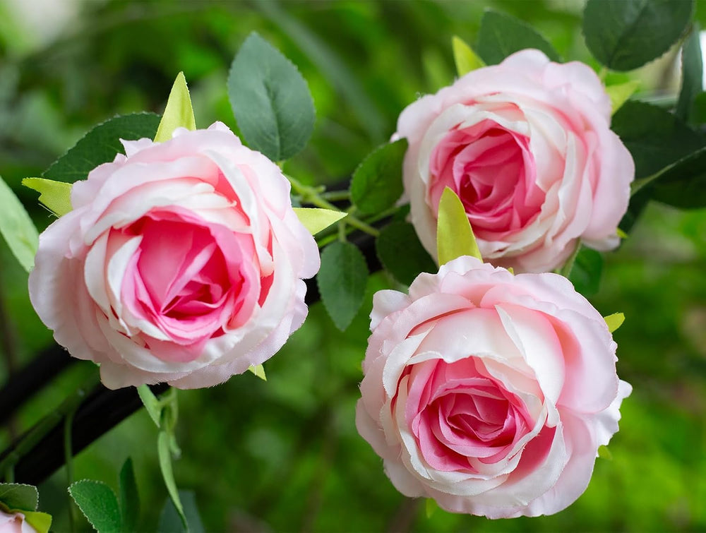 2Pcs 12Ft Bendable Flower Garland Faux Rose Vine for Wedding Decor,Pink