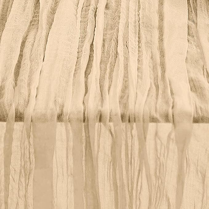 10 Pack Nude Cheesecloth Table Runner 35x120 Inch 10Ft Rustic Gauze Cheese Cloth Table Runner Sheer Cheesecloth Table Runners for Wedding Party Bridal Shower Decoration